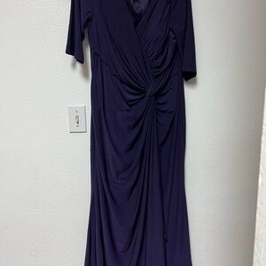 Mac Duggal Deep Purple Long Sleeve Dress